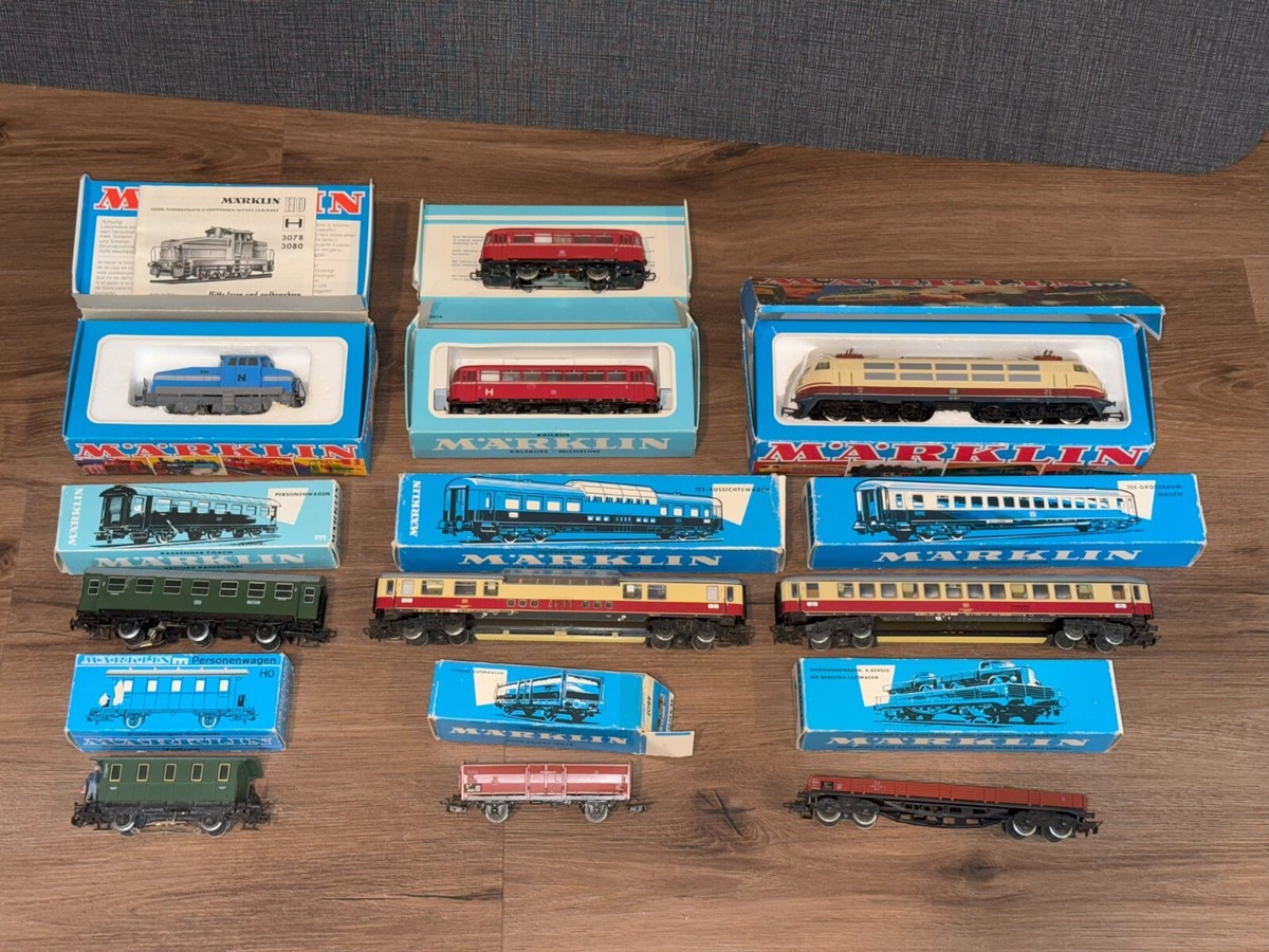 ヴィンテージ HOゲージ ドイツ製 Marklin メルクリン レールまとめ売り MARKLIN VINTAGE TRAIN COLLECTION WITH TRAINS, TRACK, SCALE