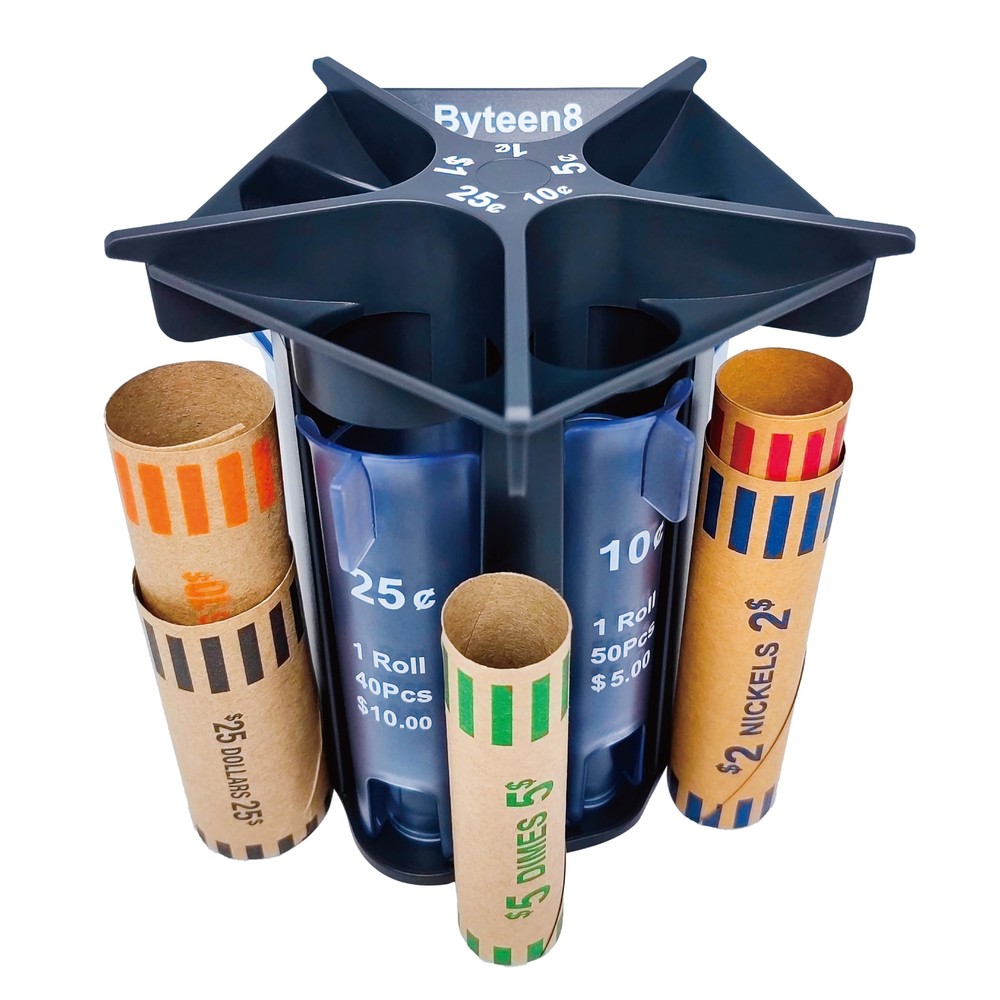 Byteen8 Coin Counter Coin Sorter Tube|Creative 5in1 Change Sorter Coin Counter