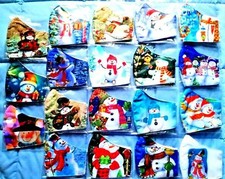 3x Filter POCKET Adult FACE COVER MASK Snowmen winter snow season Christmas Xmas