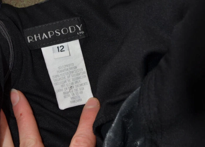 Vestido Y2K Con Cuentas Metálico Plateado Formal De Colección Años 90 Vestido de Baile de graduación M Sin Mangas Rapsodia Gótico Foto 3 de 4