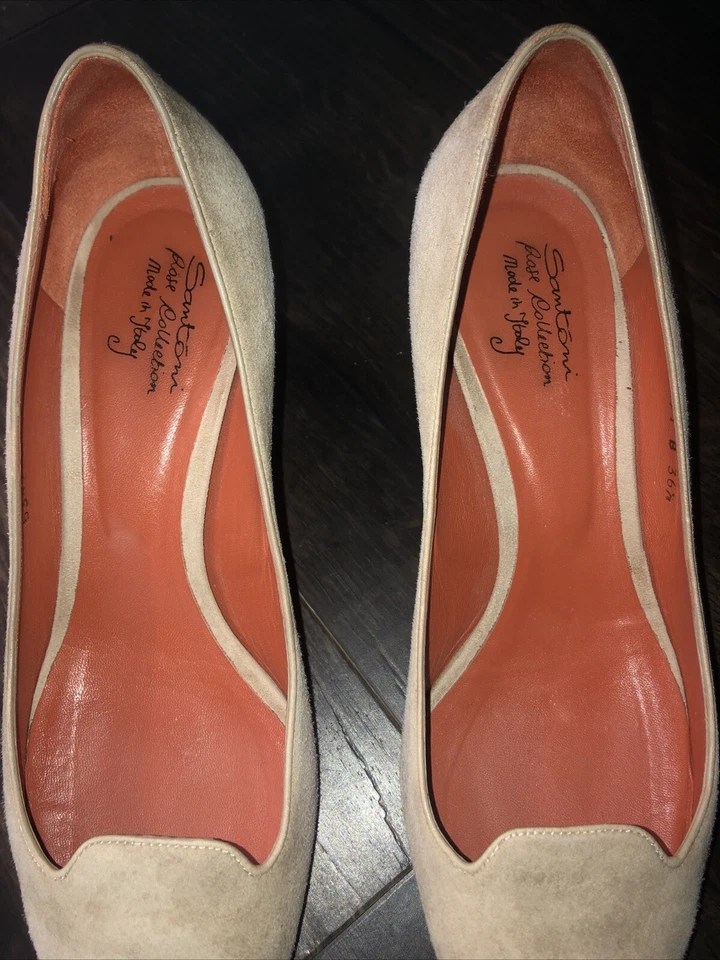 Zapatos de tacón Santoni Rose Collection Italia gamuza camel UE 36,5 Foto 4 de 4