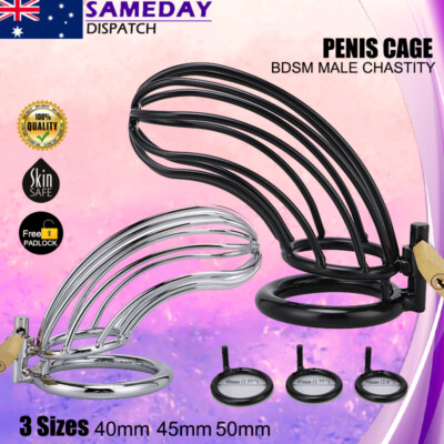 Cage De Chasteté Métal Pour Homme - Kit Bondage BDSM Avec Cadenas, Argenté, Jouet Fétichiste