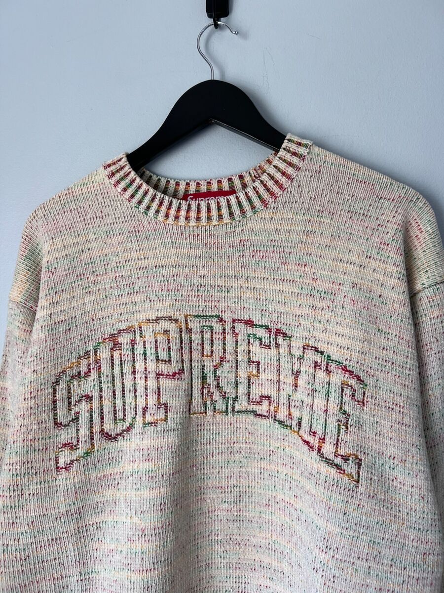 Supreme Contrast Arc Logo Sweater - Size Large - White - NEW Supreme Contrast Arc Logo Sweater - Size Large - White - NEW