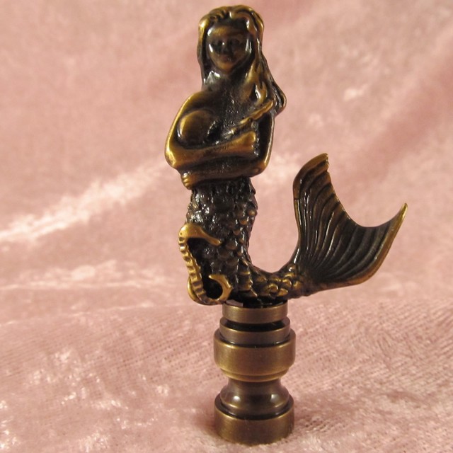 Detailed MERMAID & Seahorse LAMP FINIAL for old antique shade or lampshade eBay