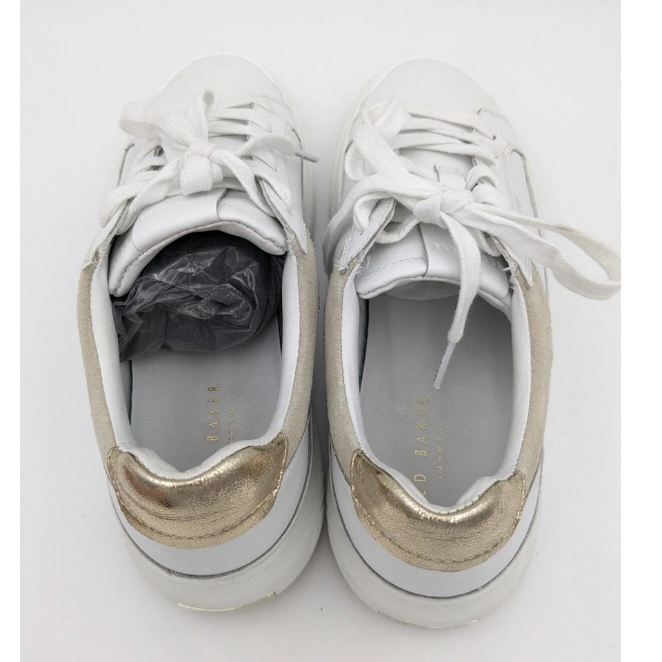 Ted Baker Adison Mujer Cuero Blanco Plataforma Con Cordones Talla US 6.5 EU 37 Foto 3 de 4