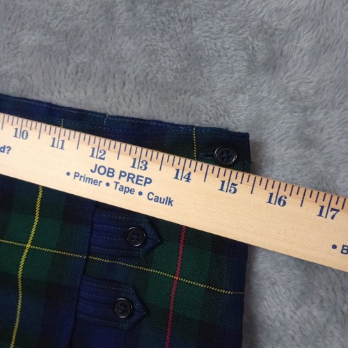 Lands End Skirt Girls Size 16 Plaid Green Navy School Uniform Adjustable Waist - Picture 5 of 12