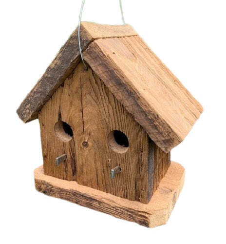 Rustic Birdhouse Condo - Recycled Mushroom Wood Bird House