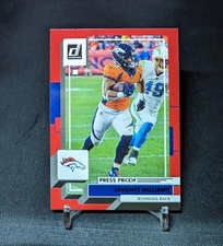 Javonte Williams RED Press Proof Card 2022 Donruss Football #266 Denver Broncos