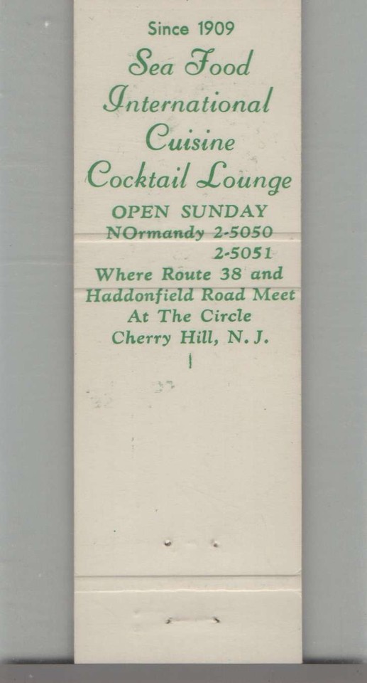 Matchbook Cover New Jersey Restaurant Cinelli's Country House