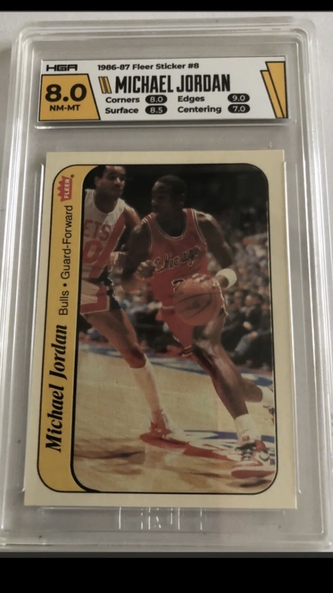 1986-87 Fleer Sticker #8 Michael Jordan RC HGA 8 New Slab
