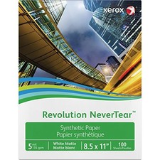 Xerox 3R20172 Revolution Nevertear, 5 Mil, 8.5 X 11, Smooth White, 500/ream
