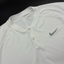 Nike Dri Fit Blade Collar Polo Shirt Mens XXL 2XL White Standard Golf
