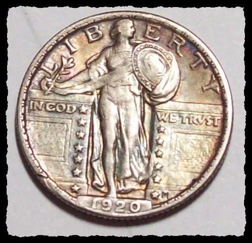 1920-P Standing LIBERTY QUARTER  Remaining Original Luster Nice  AU+  #3D49 .900