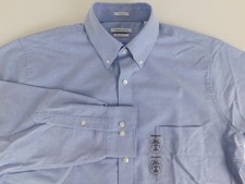 Van Heusen Mens Designer Light Blue Oxford Dress Shirt 16 32/33 NEW 45