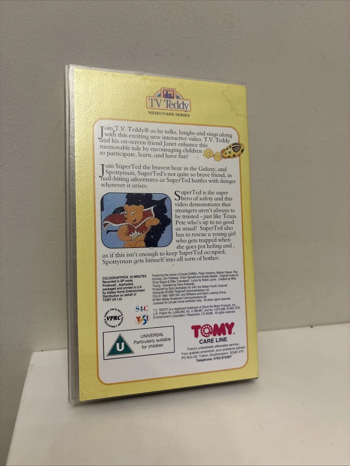 Vintage Retro 90s Tomy TV Teddy The Adventures Of Superted VHS Video Tape - Image 2 of 4