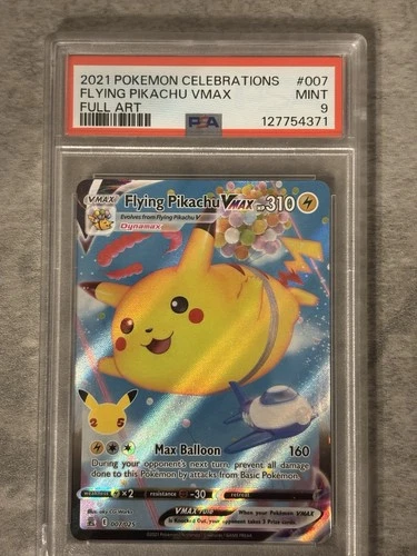 2021 Pokemon Celebrations Flying Pikachu VMax Full Art #007/025 PSA 9