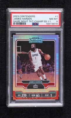 2023-24 Panini Contenders Championship Edition 1/1 James Harden #1 PSA 8 04cw