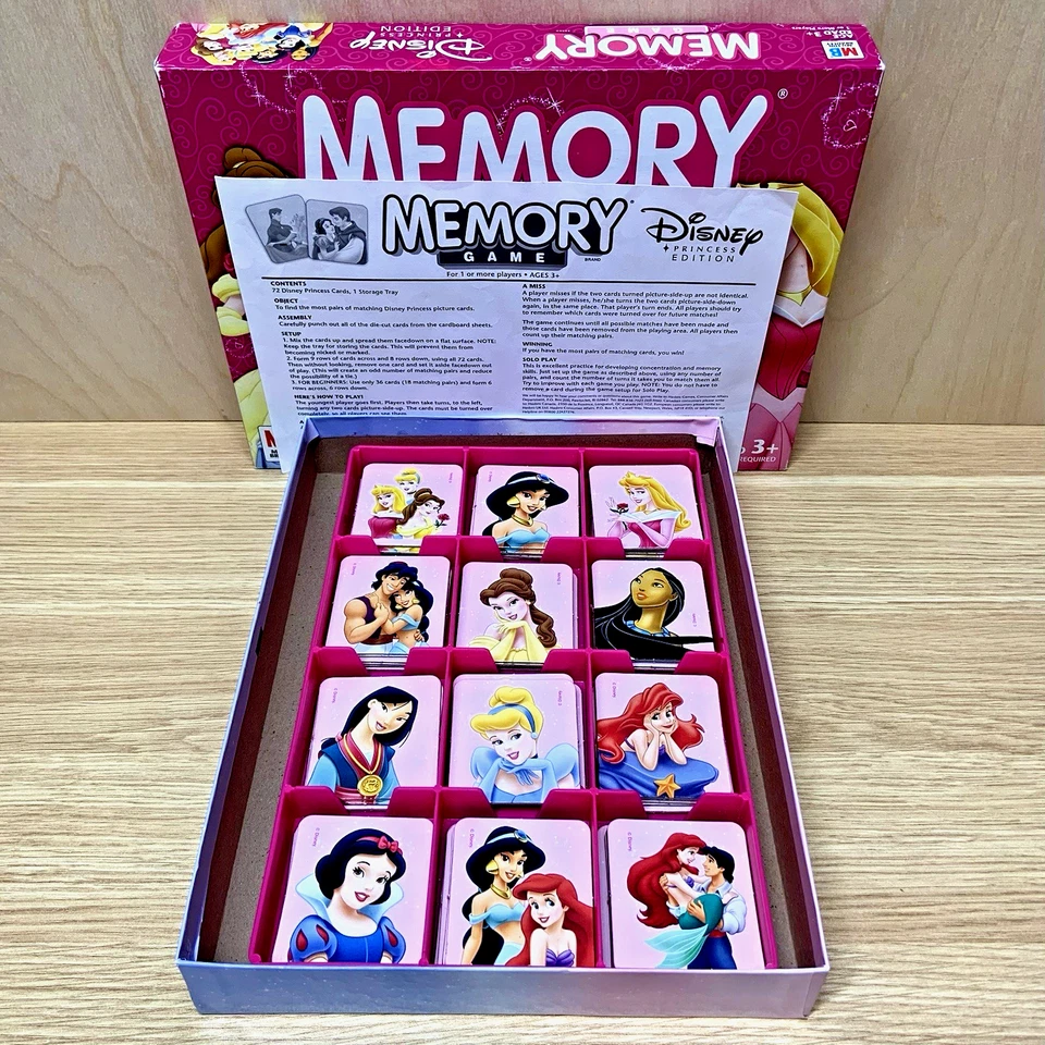 Disney Princess Memory Game – Complete Matching Card Game – Damaged Box - Image 4 of 4