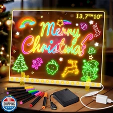 Aukdin Led Drawing Board with Battery Pack, 13.7"X10" Portable Le