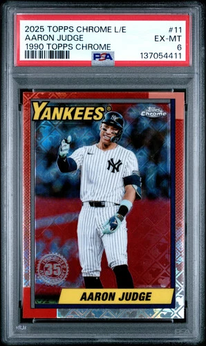 2025 Topps Chrome Logofractor Edition 1990 Topps Chrome Aaron Judge #11 PSA 6