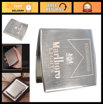 Heavy-Duty Metal Cigarette Case King Size 85mm, 20 Capacity, Moisture-Proof, Com