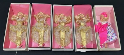 LOT Golden Greetings Barbies 1989 & Barbie Style Collector Doll 1990