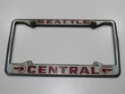 VTG Central Pontiac Seattle WA Metal License Plate Frame Tag Dealer Ship GTO Gas