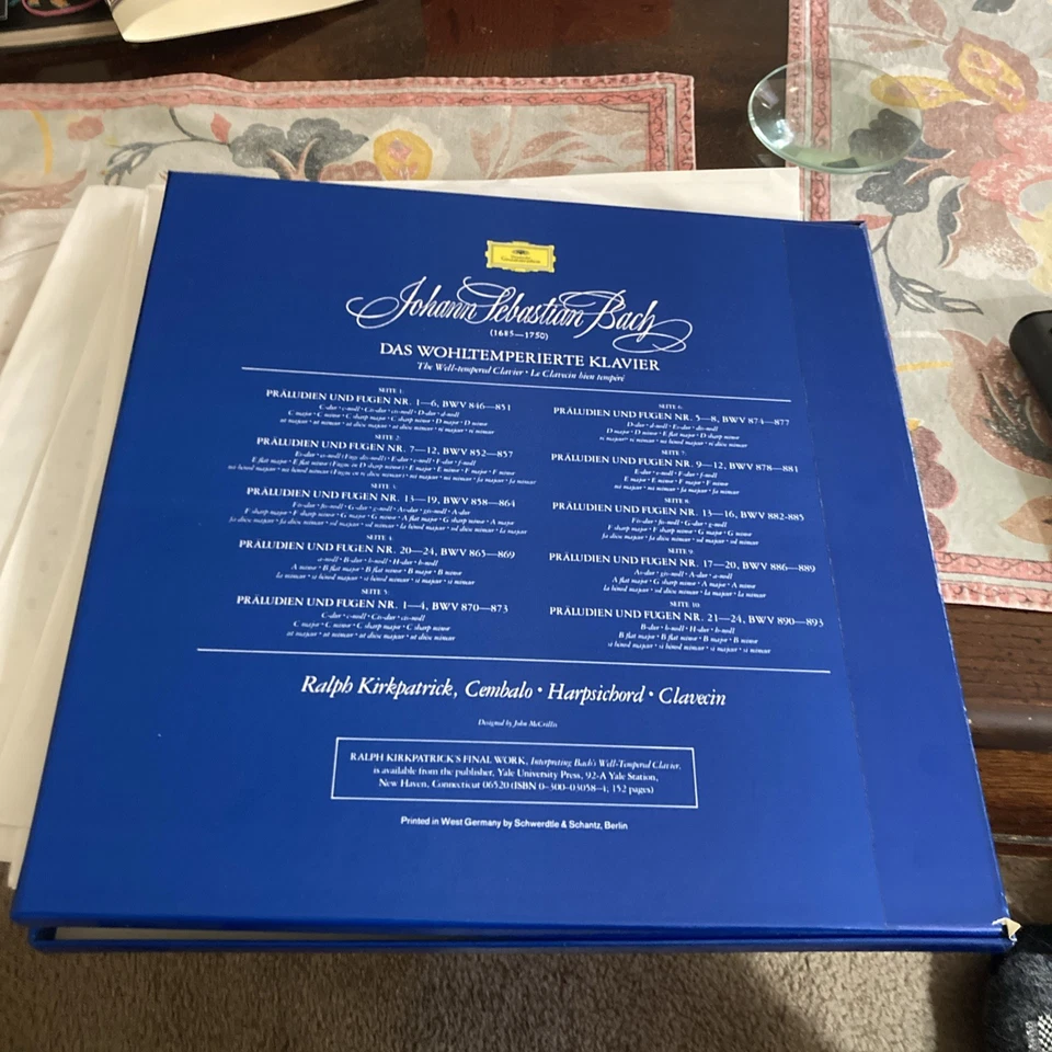 Bach: The Well-Tempered Clavier, Kirkpatrick, DG 2891-545/549, 5 LP, 1966, EX - Image 2 of 4