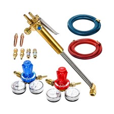 OXY PROPANE GAS CUTTING TORCH KIT OXYGEN FLAME CUTTER HOSE REGULATOR UK