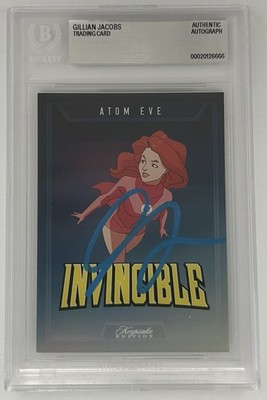 GILLIAN JACOBS SIGNED INVINCIBLE ATOM EVE KEEPSAKE TRADING CARD BECKETT COA AUTO