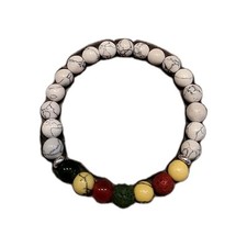 White Multi Color Juneteenth Bracelet Size 7 3/4.