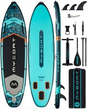 11'6" 34" 6" Extra Wide Inflatable Paddle Board, Stand Up Paddle Board for Fi...