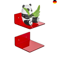 15Cm Acryl Kleine Wandregale Rot Regal Wandmontage, Display FüR Figuren 2 StüCk