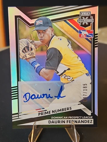 Daurin Fernandez 2022 Panini Elite Extra Edition #172 Prime Numbers A /185 RC/AU