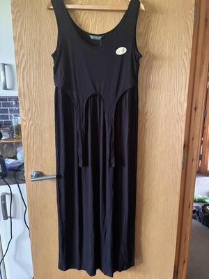 Blooming Marvellous Nursing Dress long Black Viscose sleeves Size 12 New