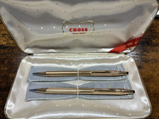 Cross Classic 1501-14K Gold Filled Ballpoint Pen/Pencil Set With Case