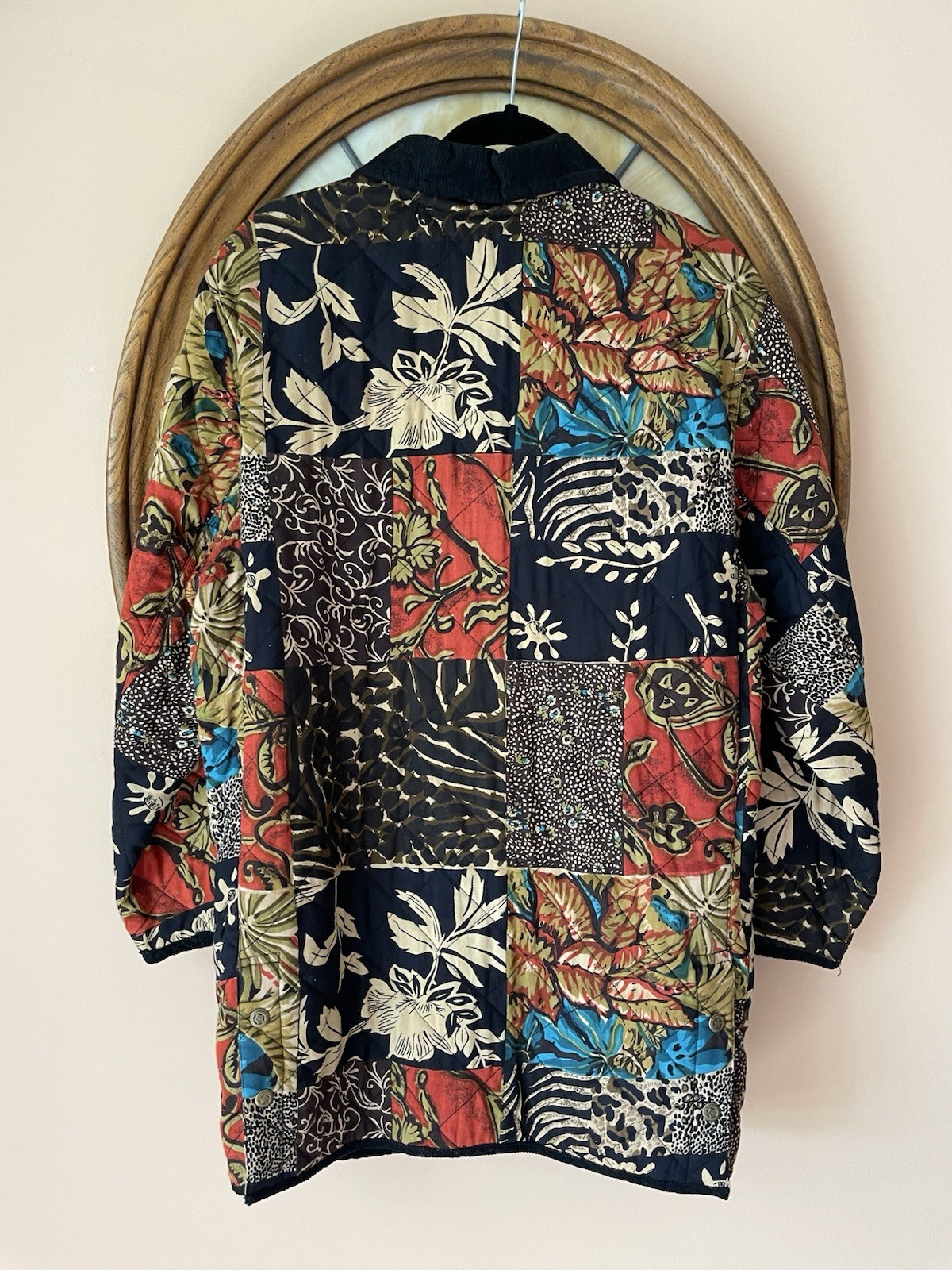 Phool Quilted Patchwork Rayon Cotton Button Pocke… - image 4