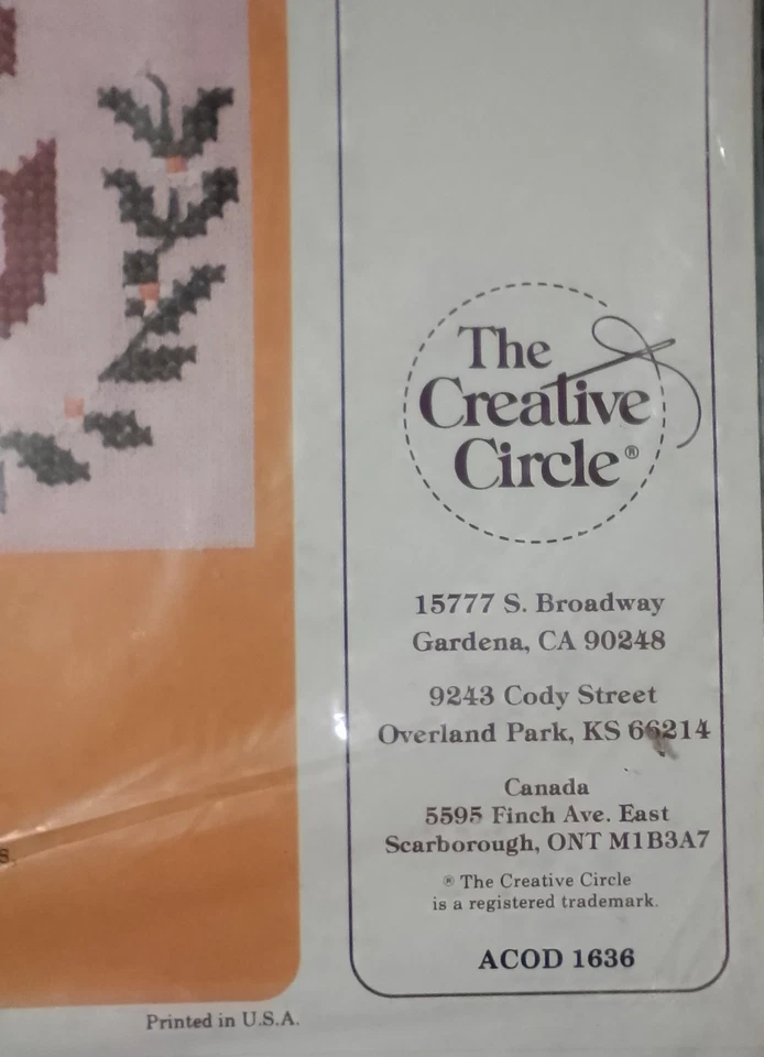 Stitchery Kit Creative Circle Cross Stitch EMBELLISHED INITIALS NO FLOSS - Image 2 of 4
