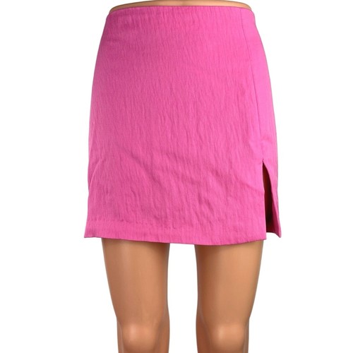 NEW H&M Womens Pink High Waisted Side Zipper Straight Pencil Mini Skirt Size 8