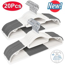20 Durable Plastic Hangers Non Slip for Clothes Coat Heavy Duty 360 Swivel Hook