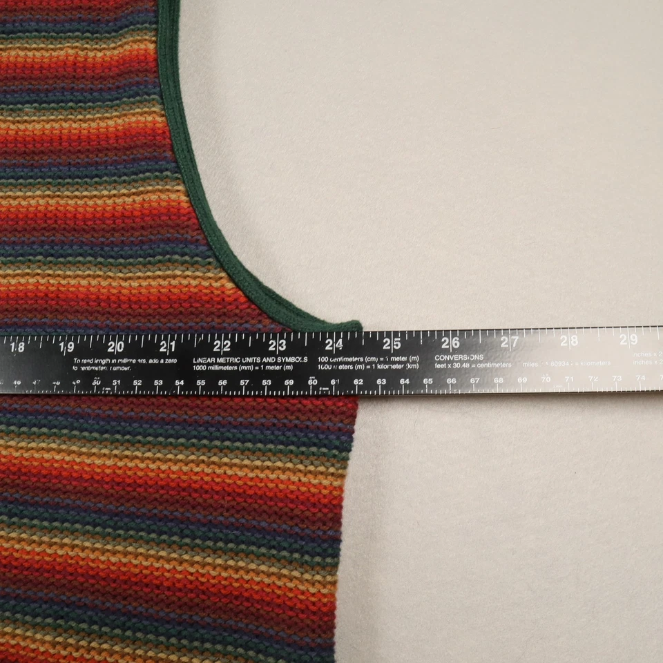 Vintage Roundtree Yorke Sweater Vest Men's XL Rainbow Colorful Cardigan Knit USA - Image 3 of 4