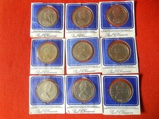 9 x verschiedene Münzen / Crown / 50 Penny / 25 Penny / CU / NI Material !