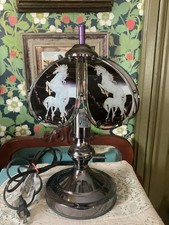 Vintage 3 Way Touch Dimmer Glass Panel Unicorn Lamp