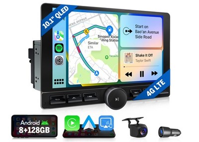 Double DIN Android 10.1 inch QLED 8+128 Car Radio CarPlay GPS Navigation RDS DSP