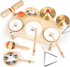 Kids Drum Set, Montessori Toys for 2 3 Year Old Boy Girl Gifts