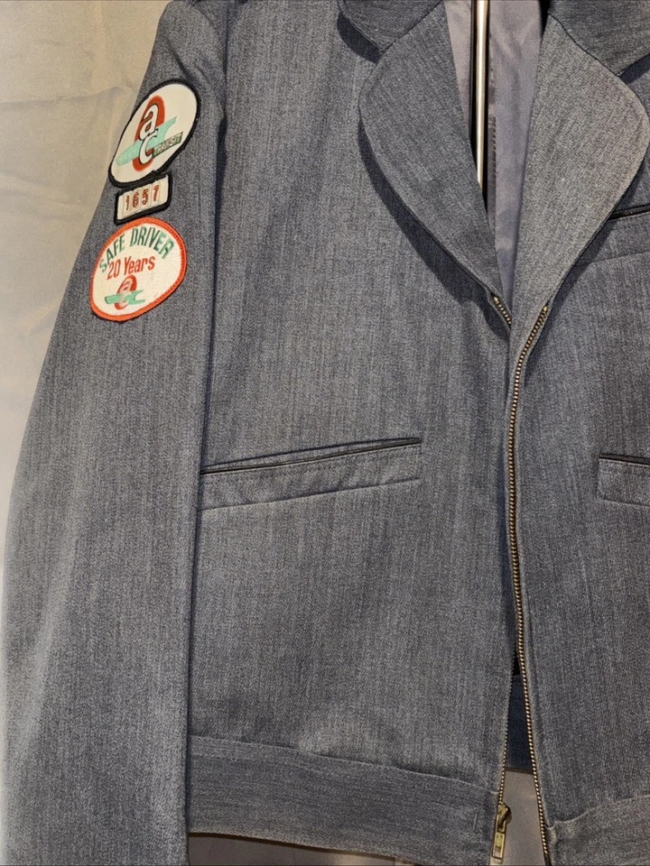 Vintage AC Transit Jacket Mens 44R Black Uniform Operator Bus Driver - Image 3 of 4