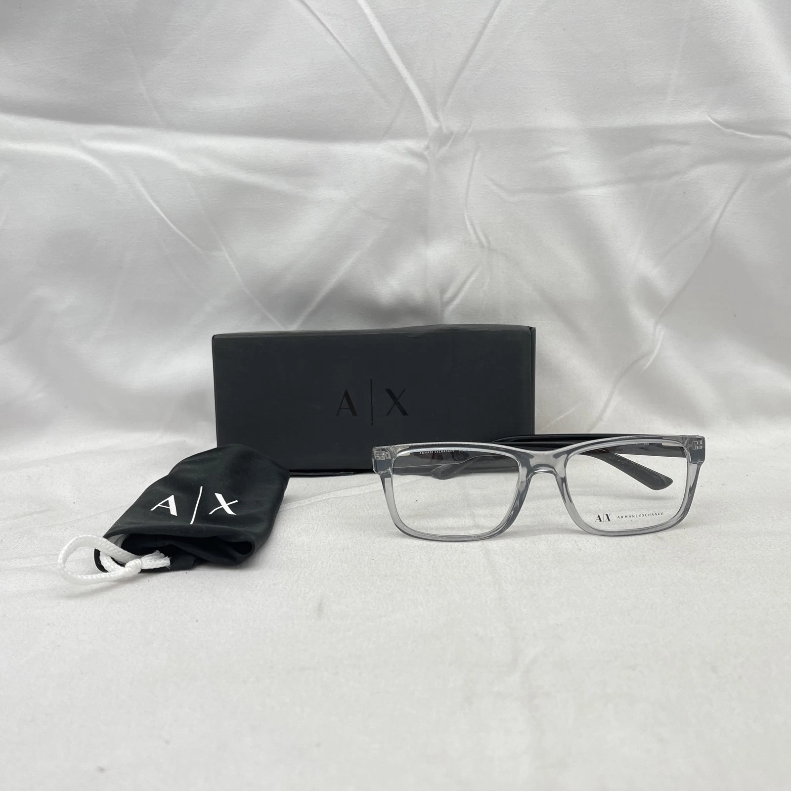 Armani Exchange Mens Square Colorblock Full Rim Eyeglasses AX3016 Grey Black