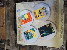 Godinger Dessert Snack Plates Vintage Posters Set of 4Home Essentials 7.5"