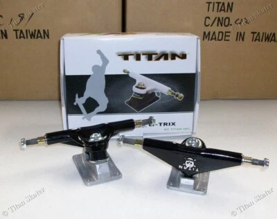 BLEMISHED TITAN TI-TRIX Skateboard Trucks 7.75 Axle for 7.5-8.0 Decks SKULL LOGO