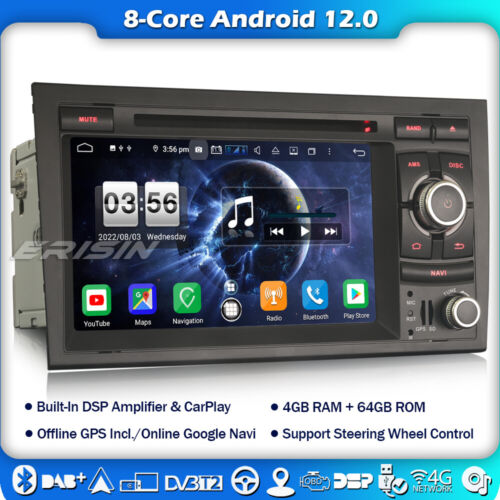8-Core 64GB Android 12 Autoradio DAB+for AUDI A4 S4 RS4 RNS-E SEAT EXEO Carplay - Foto 1 di 15